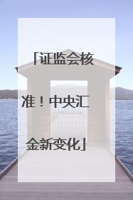 证监会核准！中央汇金新变化