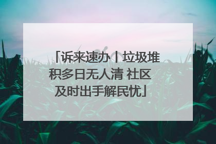 诉来速办丨垃圾堆积多日无人清 社区及时出手解民忧