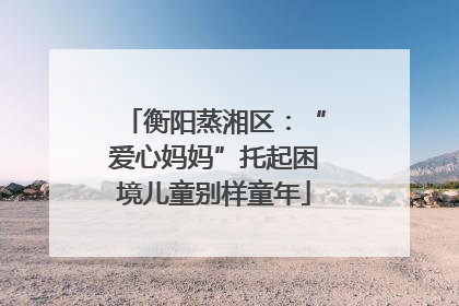 衡阳蒸湘区：“爱心妈妈”托起困境儿童别样童年