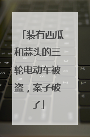 装有西瓜和蒜头的三轮电动车被盗，案子破了