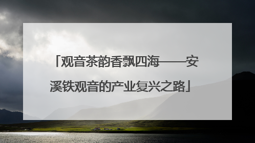观音茶韵香飘四海——安溪铁观音的产业复兴之路