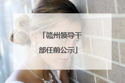 赣州领导干部任前公示