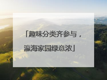 趣味分类齐参与，瀛海家园绿意浓