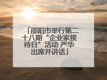 邵阳市举行第二十八期“企业家接待日”活动 严华出席并讲话