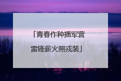 青春作种播军营 雷锋薪火照戎装