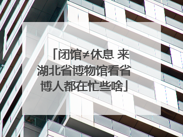 闭馆≠休息 来湖北省博物馆看省博人都在忙些啥