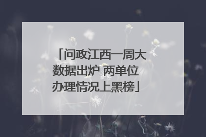 问政江西一周大数据出炉 两单位办理情况上黑榜