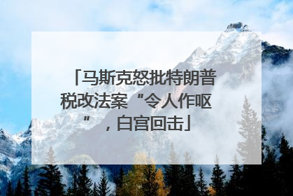 马斯克怒批特朗普税改法案“令人作呕”，白宫回击