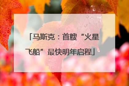马斯克：首艘“火星飞船”最快明年启程