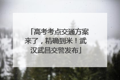 高考考点交通方案来了，精确到米！武汉武昌交警发布