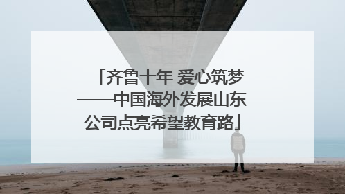 齐鲁十年 爱心筑梦——中国海外发展山东公司点亮希望教育路