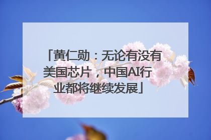 黄仁勋：无论有没有美国芯片，中国AI行业都将继续发展