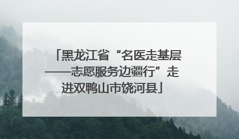 黑龙江省“名医走基层——志愿服务边疆行”走进双鸭山市饶河县