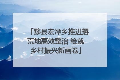 黟县宏潭乡推进撂荒地高效整治 绘就乡村振兴新画卷