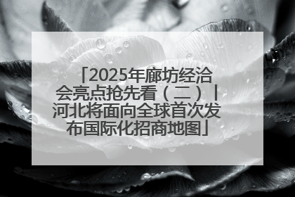 2025年廊坊经洽会亮点抢先看（二）丨河北将面向全球首次发布国际化招商地图