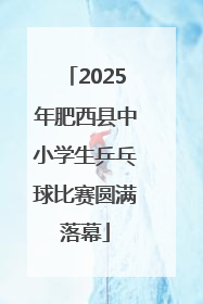 2025年肥西县中小学生乒乓球比赛圆满落幕