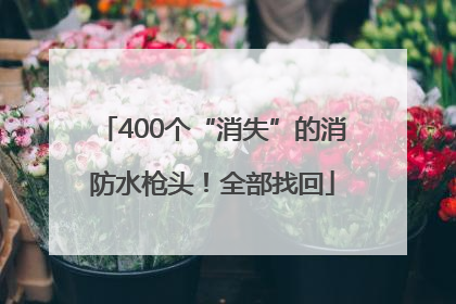 400个“消失”的消防水枪头！全部找回